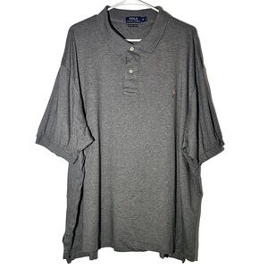 Polo Ralph Lauren Mens Pima Soft Touch Polo Shirt Heather Gray Flesh Pony 3XB